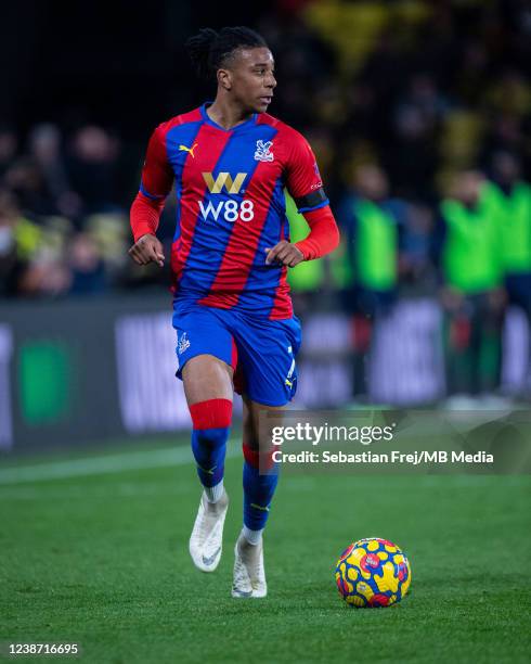 Michael Olise of Crystal Palace during the Premier League match between Watford and Crystal Palace at Vicarage Road on February 23, 2022 in Watford,...