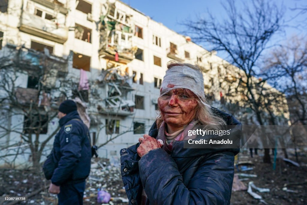 Airstrikes hit Kharkiv's city of Chuhuiv in Ukraine