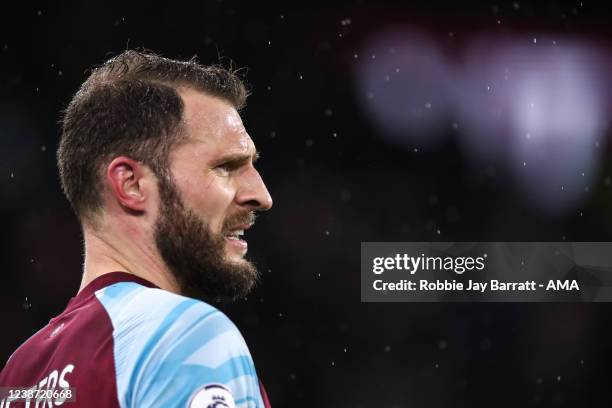 Erik Pieters of Burnley during the Premier League match between Burnley and Tottenham Hotspur at Turf Moor on November 28, 2021 in Burnley, England.