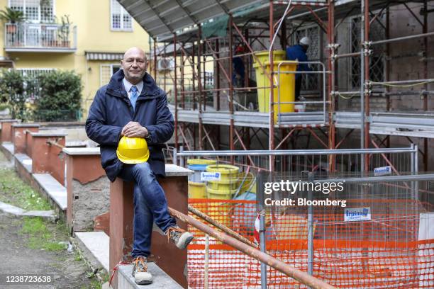 Fabrizio Mancini, chief executive of Olytecma Italia, at one of his residential building sites in Rome, Italy, on Monday, Feb. 21, 2022. Rome, Milan...