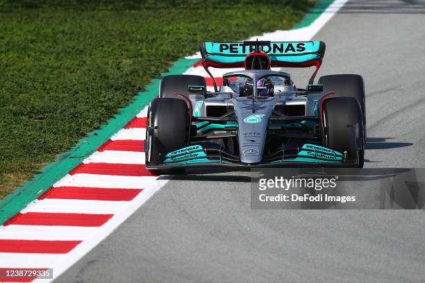 Lewis Hamilton . During Day Two of F1 Testing at Circuit de Barcelona-Catalunya on February 24, 2022 in Barcelona, Spain.