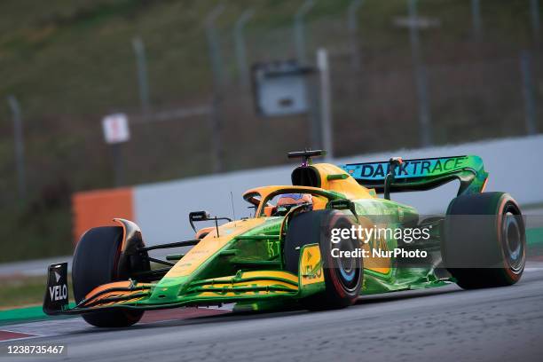 Daniel Ricciardo of Australia driving the McLaren F1 Team MCL36 Mercedes during Day Two of F1 Testing at Circuit de Barcelona-Catalunya on February...