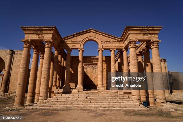 View of the ancient city of Hatra, which was inscribed in the list of world heritage sites by UNESCO in 1985. Located 110 km northwest of Mosul in...