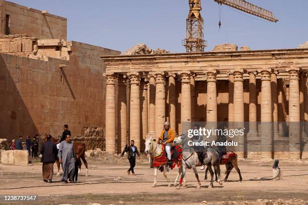 View of the ancient city of Hatra, which was inscribed in the list of world heritage sites by UNESCO in 1985. Located 110 km northwest of Mosul in...