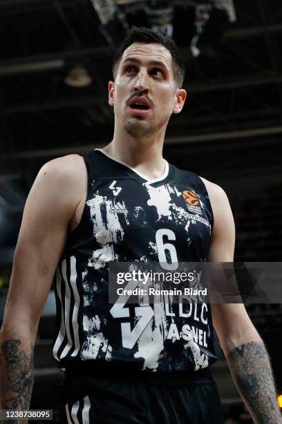 Paul Lacombe, #6 of LDLC Asvel Villeurbanne in action during the Turkish Airlines EuroLeague Regular Season Round 27 match between LDLC Asvel...