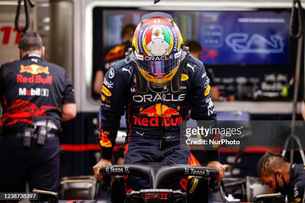 Sergio Perez, Oracle Red Bull Racing, portrait during the Formula 1 Winter Tests at Circuit de Barcelona - Catalunya on February 24, 2022 in...