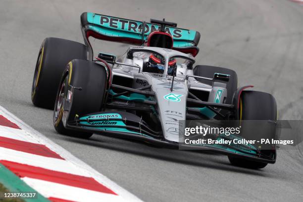 Mercedes' George Russell during day three of pre-season testing at the Circuit de Barcelona-Catalunya, Spain. Picture date: Friday February 25, 2022.