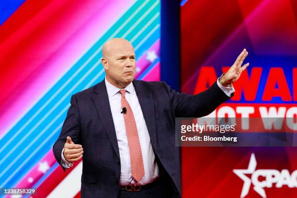 Matt Whitaker, former acting U.S. Attorney general, speaks during the Conservative Political Action Conference in Orlando, Florida, U.S., on Friday,...