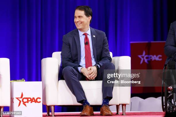 Scott Walker, former governor of Wisconsin, speaks during the Conservative Political Action Conference in Orlando, Florida, U.S., on Friday, Feb. 25,...