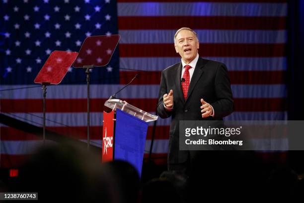 Michael Pompeo, former U.S. Secretary of state, speaks during the Conservative Political Action Conference in Orlando, Florida, U.S., on Friday, Feb....