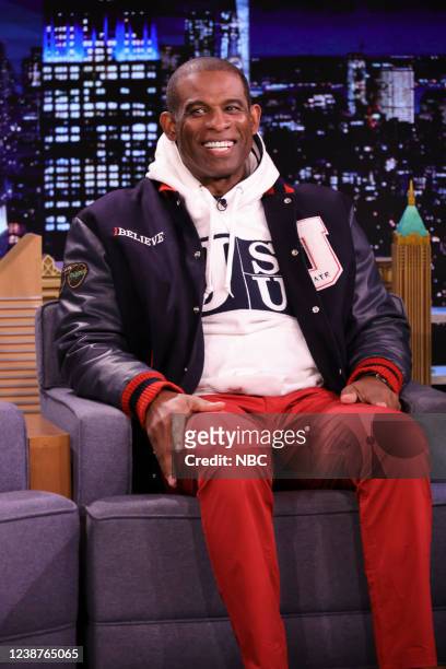Episode 1603 -- Pictured: Football coach Deion Sanders during an interview on Friday, February 25, 2022 --