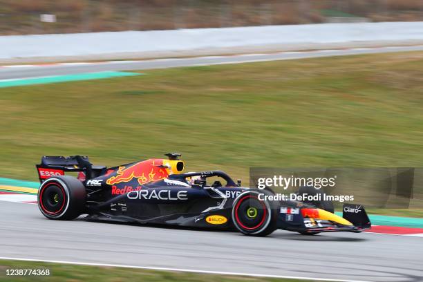 Max Verstappen on the track during Day Three of F1 Testing at Circuit de Barcelona-Catalunya on February 25, 2022 in Barcelona, Spain.