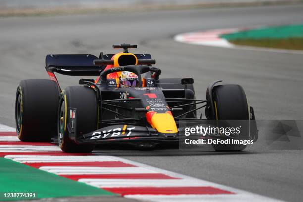 Max Verstappen on the track during Day Three of F1 Testing at Circuit de Barcelona-Catalunya on February 25, 2022 in Barcelona, Spain.