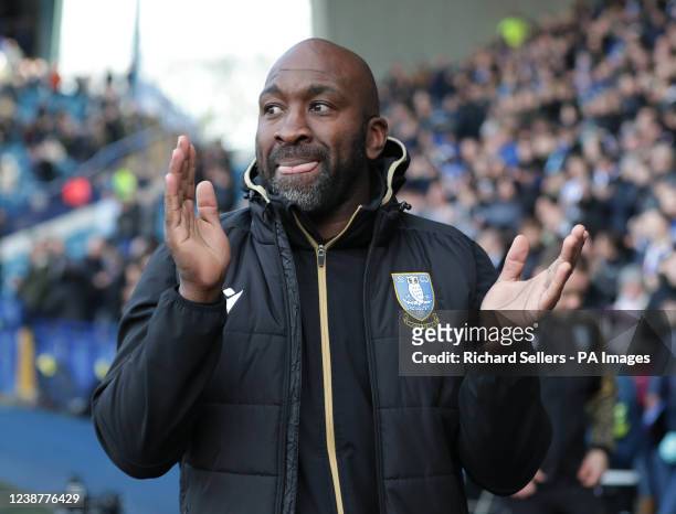 Sheffield Wednesday manager Darren Moore applauds the fans before the Sky Bet League One match at Hillsborough Stadium, Sheffield. Picture date:...