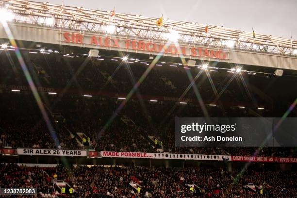 General View during the Premier League match between Manchester United and Watford at Old Trafford on February 26, 2022 in Manchester, United Kingdom.