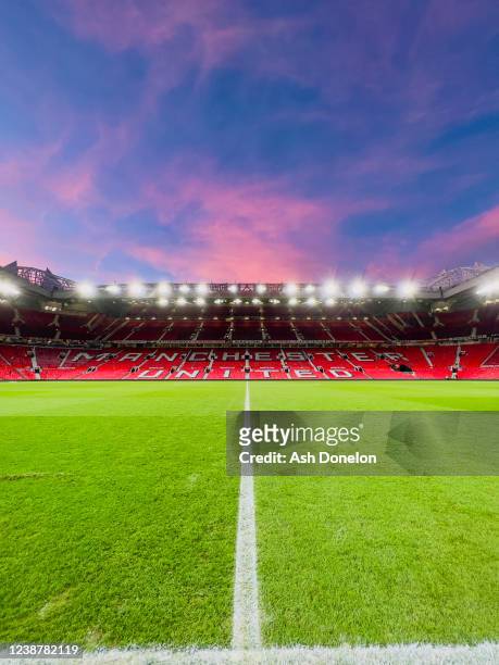 General View during the Premier League match between Manchester United and Watford at Old Trafford on February 26, 2022 in Manchester, United Kingdom.