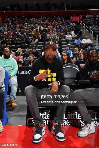Former NBA player, Richard Hamilton poses for a photo during the game between the Boston Celtics and the Detroit Pistons on February 26, 2022 at...
