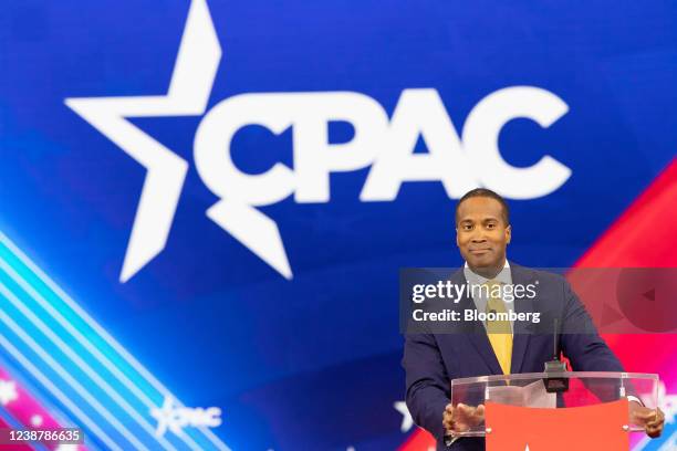 John James, U.S. Republican senate candidate for Michigan, speaks during the Conservative Political Action Conference in Orlando, Florida, U.S., on...