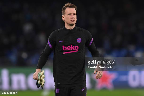 Norberto Murara Neto of FC Barcelona during the UEFA Europa League Knockout Round Play-Off Second Leg match between SSC Napoli and FC Barcelona at...
