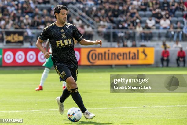 Carlos Vela of Los Angeles FC during the match against Colorado Rapids at Banc of California Stadium in Los Angeles, California on February 26, 2022....