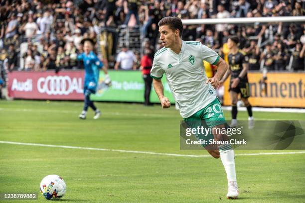 Mezquida of Colorado Rapids during the match against Los Angeles FC at Banc of California Stadium in Los Angeles, California on February 26, 2022....