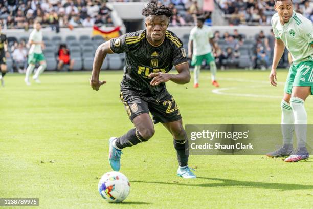 Kwadwo Opoku of Los Angeles FC during the match against Colorado Rapids at Banc of California Stadium in Los Angeles, California on February 26,...