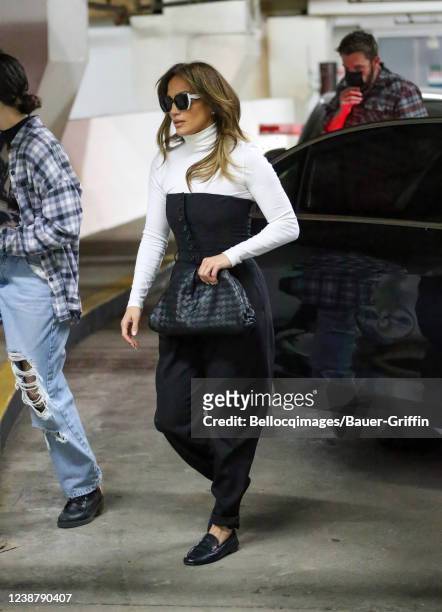 Jennifer Lopez and Ben Affleck are seen on February 26, 2022 in Los Angeles, California.