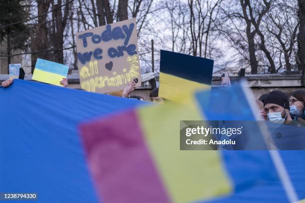 Ukrainians and Romanians participated at a march in solidarity with Ukraine and against the Russian attacks. People marched from the Ukrainian...