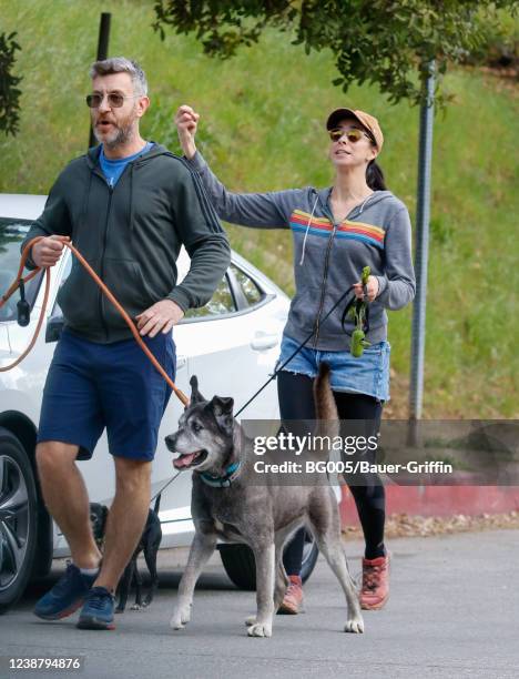 Rory Albanese and Sarah Silverman are seen on February 26, 2022 in Los Angeles, California.