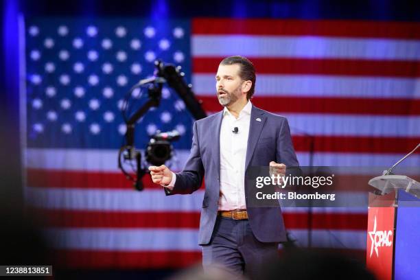 Donald Trump Jr., executive vice president of development and acquisitions for Trump Organization Inc., speaks during the Conservative Political...