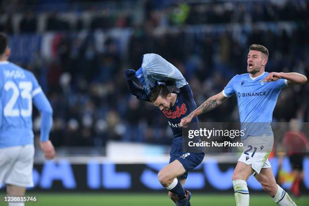 Fabian Ruiz of SSC Napoli celebrates after scoring second goal during the Serie A match between SS Lazio and SSC Napoli at Stadio Olimpico, Rome,...