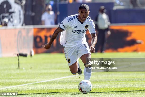 Douglas Costa of Los Angeles Galaxy during the match against New York City FC at the Dignity Health Sports Park on February 27, 2022 in Carson,...
