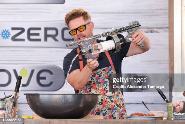 Chef Richard Blais is seen during the South Beach Wine and Food Festival on February 27, 2022 in Miami Beach, Florida.