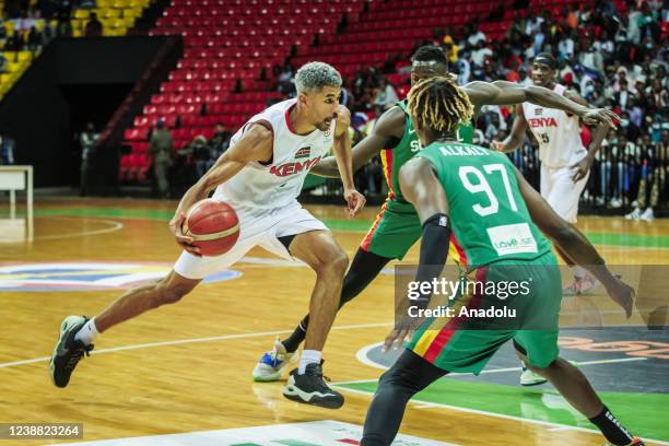 Bungei Preston of Kenya in action during FIBA World Cup 2023 African Qualifiers Group D Basketball match between Senegal and Kenya at Dakar Arena in...