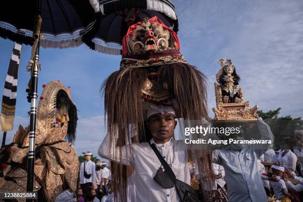 Masked Ritual Bali 1,358 Melasti Ceremony In Bali Stock Photos, High-Res Pictures, and ...