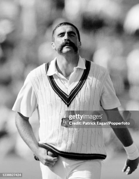 Merv Hughes of Australia preparing to bowl during the tour match between Lavinia, Duchess of Norfolk's XI and Australia at Arundel Castle Cricket...