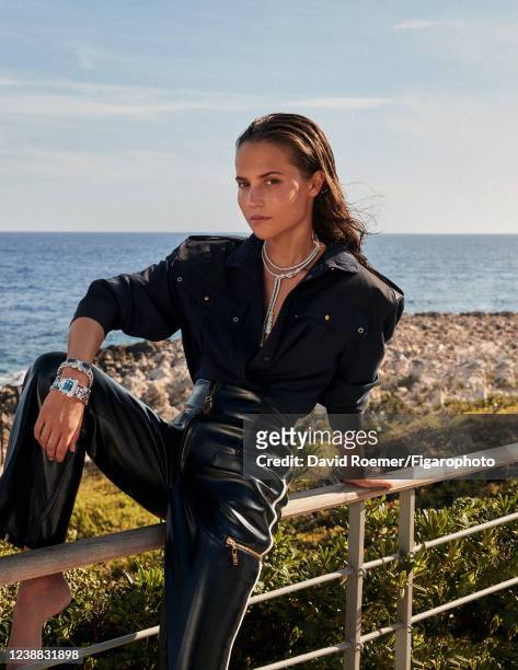 Actress Alicia Vikander poses for a portrait on July 2, 2021 in Saint-Jean-Cap-Ferrat, France.