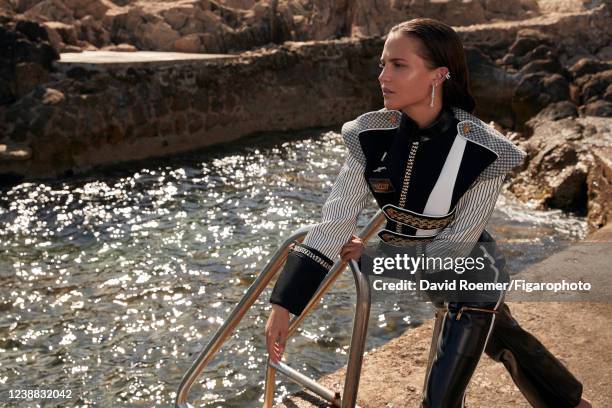 Actress Alicia Vikander poses for a portrait on July 2, 2021 in Saint-Jean-Cap-Ferrat, France.