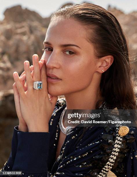 Actress Alicia Vikander poses for a portrait on July 2, 2021 in Saint-Jean-Cap-Ferrat, France.