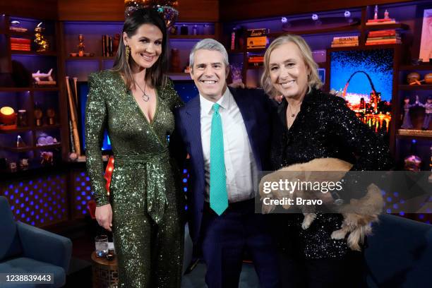 Episode 19036 -- Pictured: Julia Lemigova, Andy Cohen, Martina Navratilova --