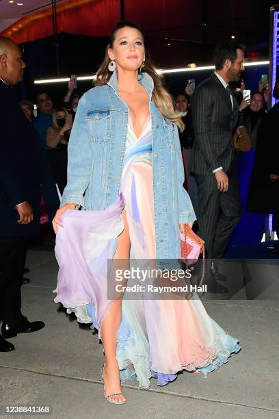 Blake Lively arrives at the the premiere for "The Adam Project" at Alice Tully Hall on February 28, 2022 in New York City.