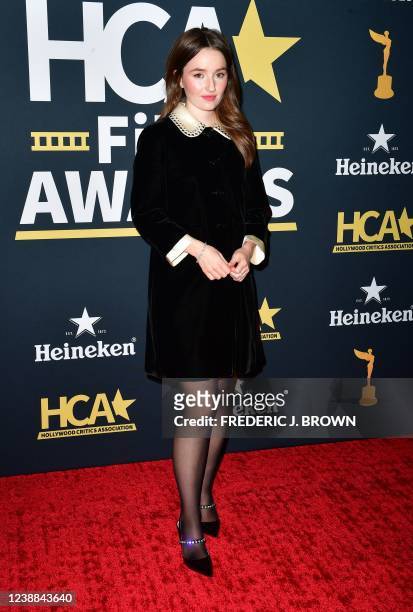 Actress Kaitlyn Dever arrives for the 5th annual Hollywood Critics Association Film Awards at Avalon Hollywood, California, February 28, 2022.