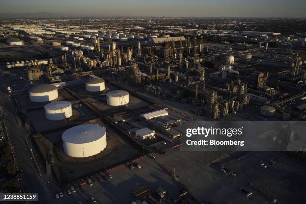 The Torrance Refining Co. In Torrance, California, U.S., on Monday, Feb. 28, 2022. The U.S. And its allies are discussing a coordinated release of...