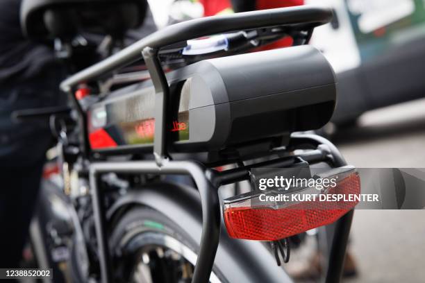 Illustration picture shows the battery of an electric bicycle, in Rumbeke, Tuesday 01 March 2022. BELGA PHOTO KURT DESPLENTER