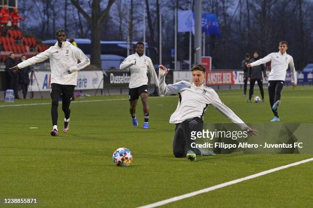 Tarik Muharemovic during a Juventus U19 Training Session on March 01, 2022 in Alkmaar, Netherlands.