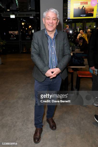 John Bercow attends the World Premiere after party for Tim Walker's "Bloody Difficult Women" at Riverside Studios on March 1, 2022 in London, England.