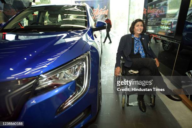 Deepa Malik , President of Paralympic Committee of India and 2016 Rio Summer Paralympic Games Silver medalist, receives her specially modified...
