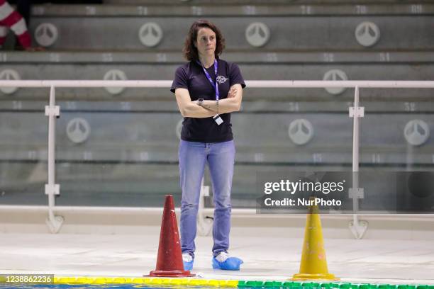 Head coach Aleksandra Cotti during the Waterpolo Italian Serie A1 Women match SIS Roma vs RN Florentia on March 01, 2022 at the Polo Acquatico...