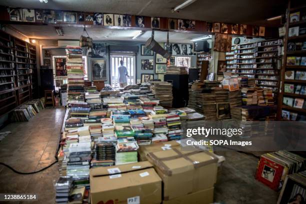 Interior of The Jazzhole, a legendary Lagos book and record shop seen as Nigerian authors are currently having significant global success.