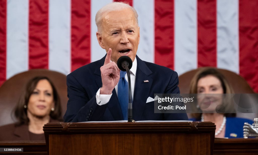 President Biden Delivers His First State Of The Union Address To Joint Session Of  Congress